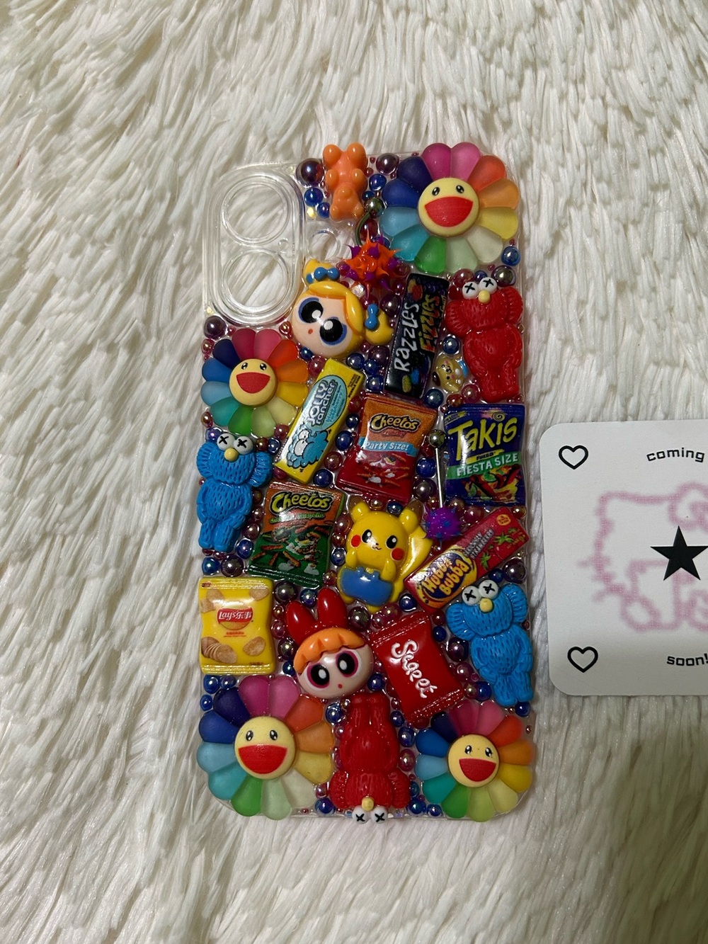 Handmade iPhone 16 Plus Junk Case Murakami Powerpuff Sanrio Kawaii Gyaru Y2K